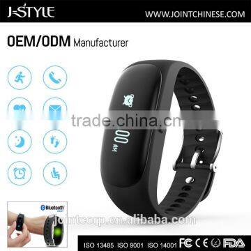 Smart plastic bracelet with continuous heart rate monitor bluetooth pedometer with sleep monitor