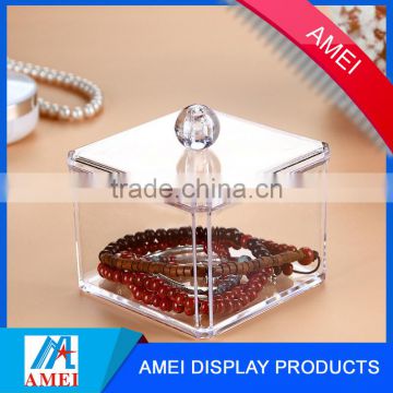 2016 gold alibaba supplier and clear square acrylic jewellery box with lid / acrylic box