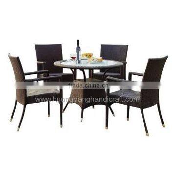 RATTAN FUNITURE, SET OF OUTDOOR TABLES & CHAIRS