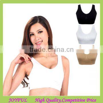 2015 Seamless mutiple colors comfortable yoga /sports bra with padding 1 set (3pcs)