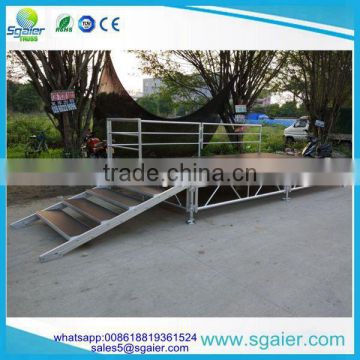 Industrial portable black plywood stage for concert equipment stage with stairs