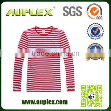 2015 New Fashion Wholesale Black and White Stripe T-shirt Flat Knit Mens Blue Yellow Stripe T-shirt photo-2