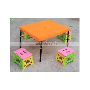 plastic folding table with stool