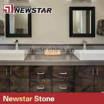 Newstar prefab double sink quartz bathroom vanity top