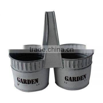 Twin Flower Bucket Metal Flower Bucket Double Flower Bucket