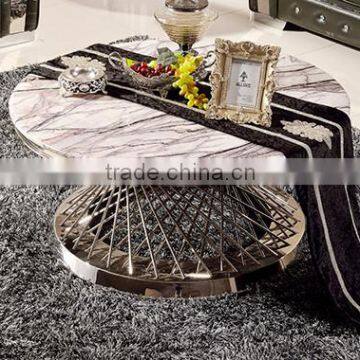 C381 Good Selling Round Marble Cheap Coffee Tables