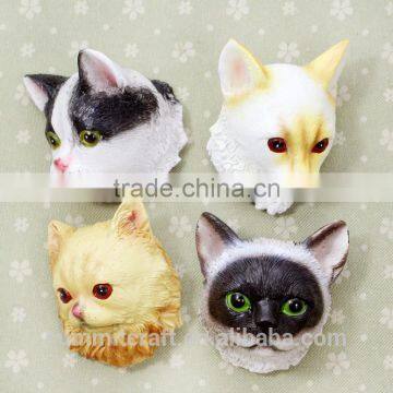 Resin souvenir 3d half cat stuck in refrigerator fridge magnet