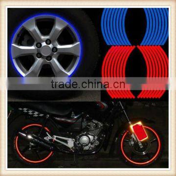 New 16 Strips Wheel Sticker Reflective Rim Stripe Tape Bike Motorcycle Car Tape