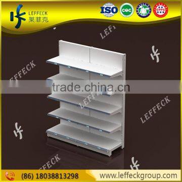 Adjustable single side wall gondola shelving with price tag for supermarket