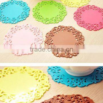 Wholesale Korea Lace Creative Home Fashion Hollow Silicone Coasters photo-2