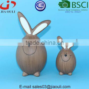 BSCI Audit Factory EASTER decorative lovely bunny, brown Ceramic rabbit