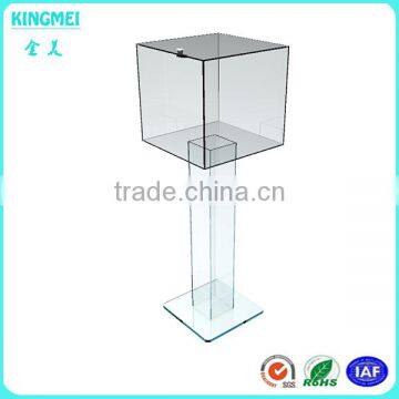 2016 Cheaper Floor Standing Acrylic Jewelry Display Box With Lock photo-2