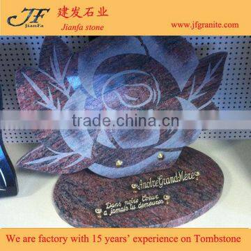 Best Selling Small Tombstone With Rose Carving Design photo-2
