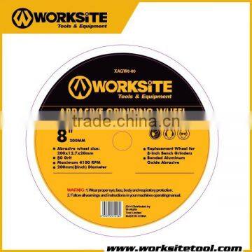 XAGW8-80 Worksite Brand Accessories 200mm 80grit Abrasive Bench Grinding Wheel