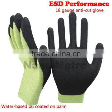 NMSAFETY 18g water-based pu coated cut proof pu gloves