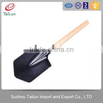 Black wooden handle flat shovel