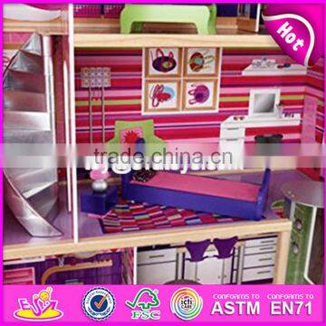 New Design 11 Pieces of Furniture Children Pretend Play Wooden Luxury Toy House W06A226 photo-2
