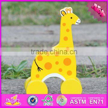 2017 New Products Animal Car Toy Wooden Giraffe Baby Toy W04A319 photo-2
