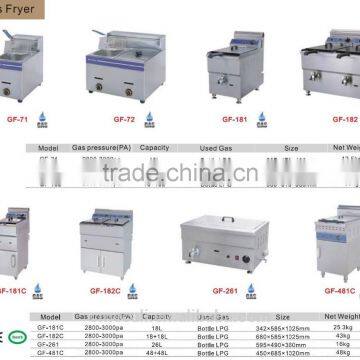 2016 New Product 1 Tank 2 Basket Gas Fryer 48L Deep Fryer Gas for Sale photo-6
