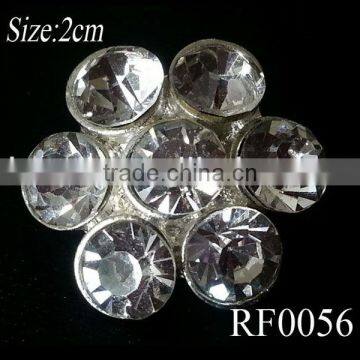 RF0056 2cm flower shape wholesale garment sewing rhinestone button
