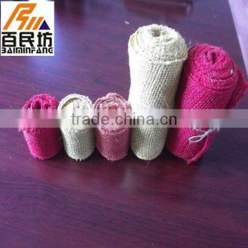 Eco friendly nature jute burlap mesh ribbon