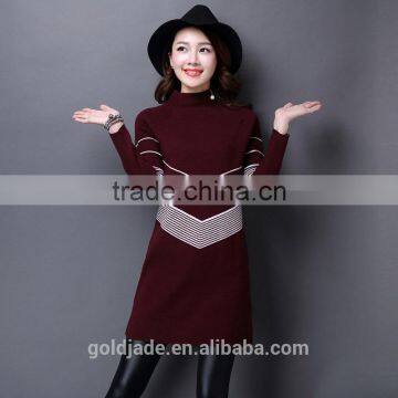 2017 Fashion Plain Hand Knitted Sweater Women Cashmere Sweater photo-3