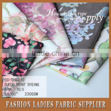 New Design Suede Print Dyeing With Florals for Girl's Garment photo-6