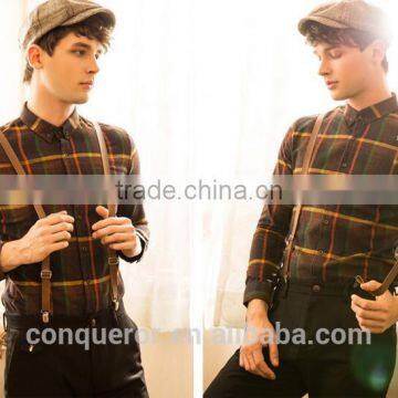 new design made to measure checks cotton slim men shirt BSB009