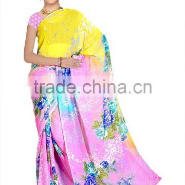 Georgette Printed Saree With Blouse photo-4
