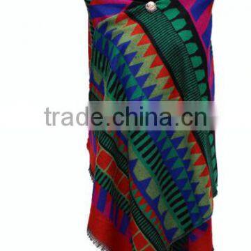 High Quality 2017 New Model Female Scarf Double-side Grid Printed Design Button With Hood Women Cloak photo-6