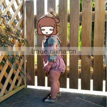 Boutique Custom Pink Plain Cotton Sleeveless Rompers Newborn Baby Summer Clothing photo-5