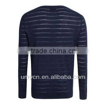 2014 Hot Sale Men's Horizontal Stripes Pattern Jacquard Pullover Sweater