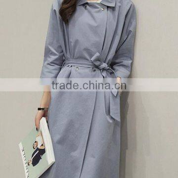 Zm35728a Fashion Autumn Women Boutique Long Trench Coat for Wholesale photo-3