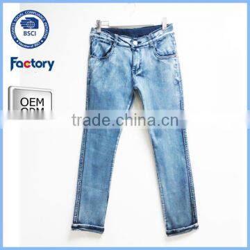 2016 custom fashion cotton kid boy jeans for spring