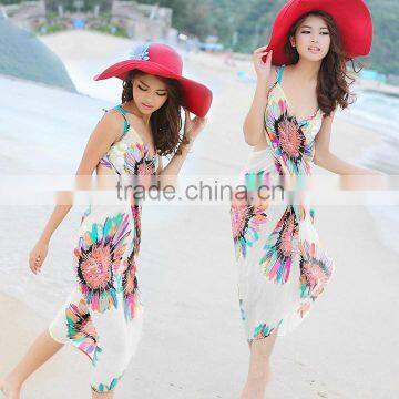 2015 Deep V Wrap Chiffon Swimwear Bikini Cover Up beautiful women swimwear SV001144