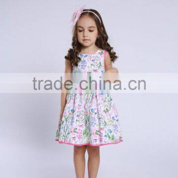 11269#High Quality Cotton Party Dress Kids Fancy Floral Dress Baby Clothes photo-4
