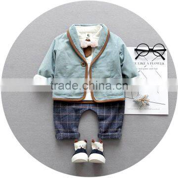 S17673A Baby Boys Boutique Clothing Handsome Long Sleeve Sets photo-4
