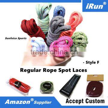 2017 New Style Spot Pattern Hiking Sneakers Rope Shoe Laces In Stock - Yeezy Round Boost Strings for Skating - Amazon Supplier