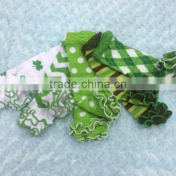 shamrock st.patrick Day baby chevron polka dot leg warmer set