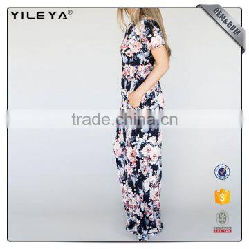 Custom Made Women Summer Floral One Piece Long Dress ,women Floral Maxi Dress Beach photo-3
