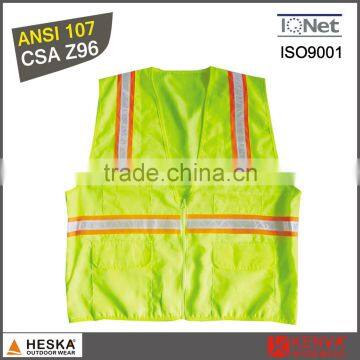 New design mens hi viz v lattice tape safety vest with pockets