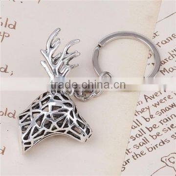 3D Keychain & Keyring Deer Animal Antique Silver 8.8cm