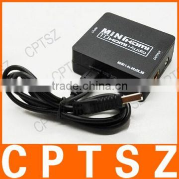 Mini HDMI 1.4 to HDMI+Audio Repeater 3D Video & 4Kx2K Audio Extractor Splitter