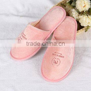 cheap disposable pink hotel pleuche slipper