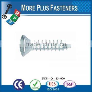 Made in Taiwan Phillips Recessed Oval Countersunk Head Tapping Screw Phillips DIN 7983 C H Stainless Steel A2