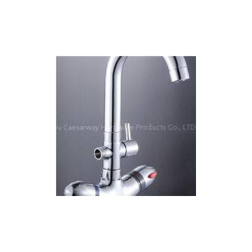 Brass Thermostatic Kitchen Sink Mixers In Chrome