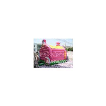 Pink Fireproof Inflatable Combos Bouncers , Bouncy Castles Inflatables