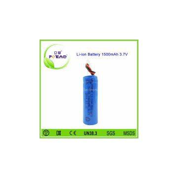 18500 rechargeable li-ion battery 3.7V 1500mAh