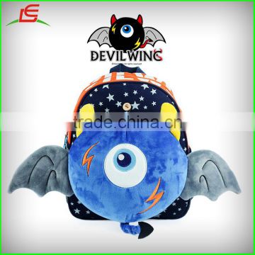 Hot anti-lost detachable Devil wing one eye monster plush kids backpack