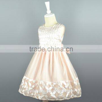 Navy A Line Flower Girl Princess Dress/ Top Quality Yellow Girl Princess Dress/new Design Girl Holiday Princess Dress photo-5